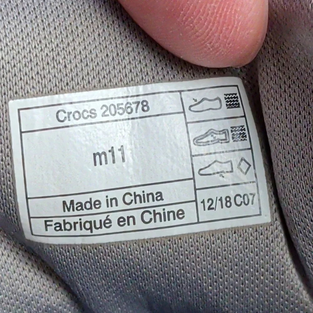 Crocs LiteRide Mesh Lace Up Shoes Mens 11 Grey White Comfort Sneakers 205678
